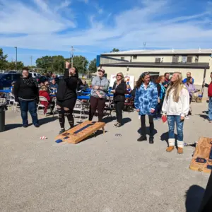 Team Members playing bags to earn PTO during DuraTech annual DuraFest celebration.